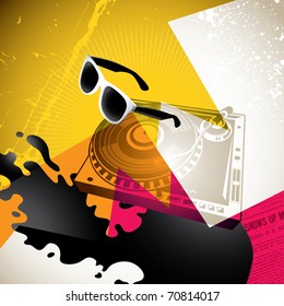 Colorful artistic urban youth background. Vector illustration.