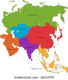 Asia Region Map Images, Stock Photos & Vectors | Shutterstock