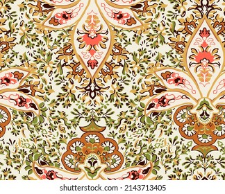 Colorful asian style floral pattern. 
paisley pattern in traditional indian style, design for decoration and textiles svg