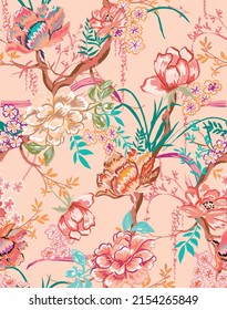Floral Tapestry Vector Art & Graphics