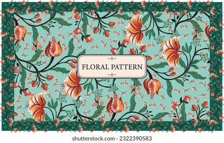 Colorful asian style floral pattern. Background floral tapestry. 
paisley pattern with traditional indian style, perfect design for decoration and textiles