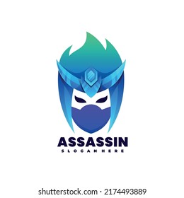 colorful Assassin logo illustration vector template