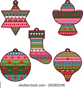 Colorful Assorted Patterned Holiday Ornaments