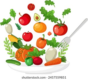 Colorful assortment of fresh produce on a plate.