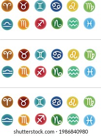 colorful astrology icons zodiac signs