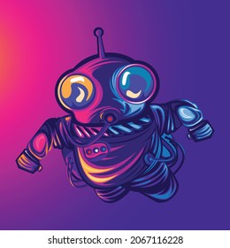 colorful astronaut vector illustration. can be used as a background template