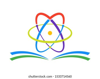 colorful atom and book logo leterm eps 10