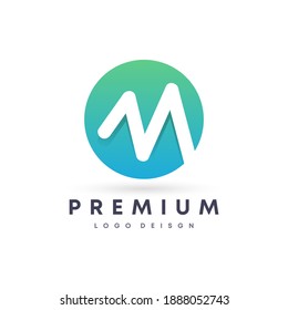 Colorful attractive gradient style initial Letter M vector logo design symbol for your brand and company