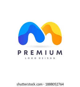Colorful attractive gradient style initial Letter M vector logo design symbol for your brand and company