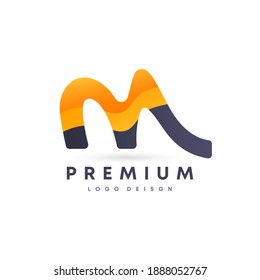 Colorful attractive gradient style initial Letter M vector logo design symbol for your brand and company