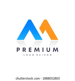 Colorido estilo gradiente atractivo símbolo de diseño del logotipo del vector de la letra M para su marca y compañía