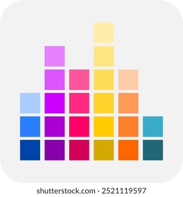 Colorful audio equalizer icon. Audio equalizer button.