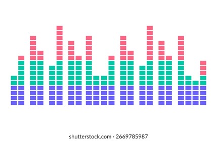 Ondas sonoras coloridas do equalizador de áudio