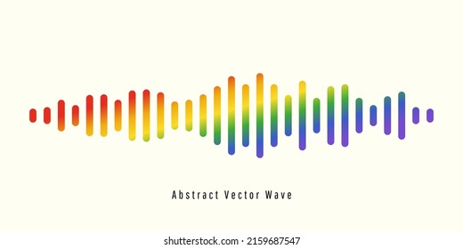 Farbige Tonsignal-Wellen- oder Schallwellen-Equalizer. Einziger Hintergrund, musikalische Klangwelle. Vektorgrafik.