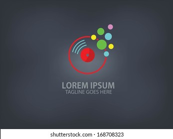 Colorful audio symbol,Black background,vector