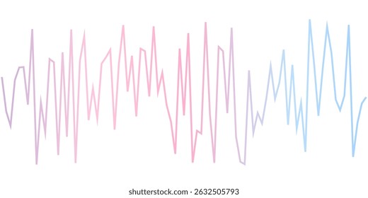 Colorful audio waveform with gradient lines in pastel tones, representing sound waves or music visualization on a white background.