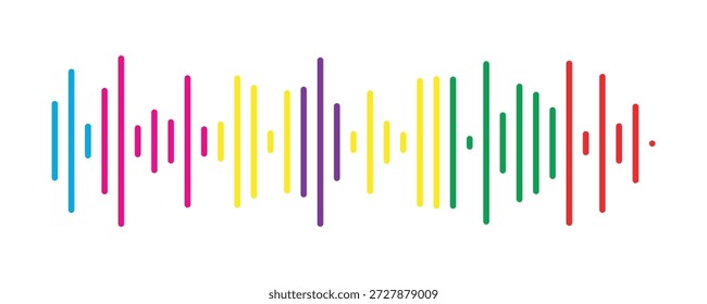 Fondo de pulso de forma de onda de audio colorido para música y podcasts.