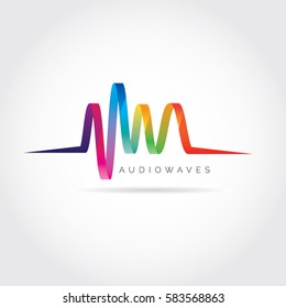Colorful Audio Waves Logo Symbol Icon