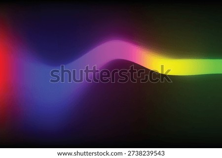 Colorful aurora waves on black background