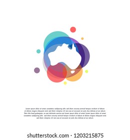 Colorful Australian logo vector, Australia map logo designs template, design concept, logo, logotype element for template