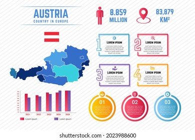 Colorful Austria Map Infographic Template
