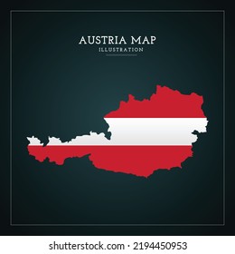 Ilustración colorida del vector del mapa de Austria