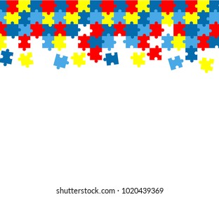 Colorful autism awareness puzzle background