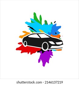 Colorful Auto Paint Logo Design Template