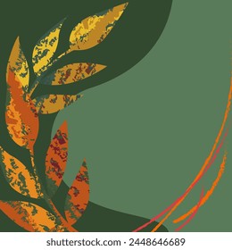 Colorful autumn background with abstract leaf texture, bright colored spots and lines.Vector Flat Poster Template Poster Postcard Leaflet Greeting Poster Template Thanksgiving Invitations