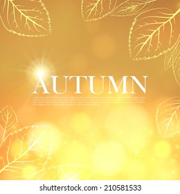 Colorful autumn background.  Vector illustration
