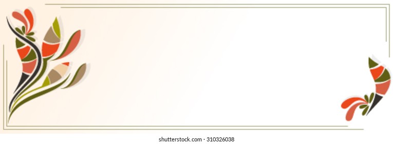 Colorful autumn card with pastel background - vector illustration.