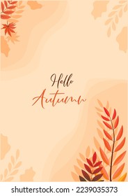 Colorful Autumn fall leaves floral background illustration