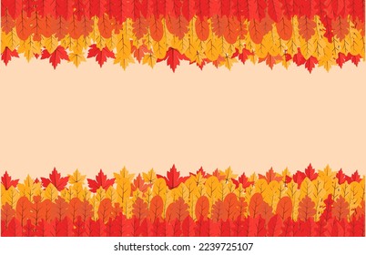 Colorful Autumn fall leaves floral background illustration