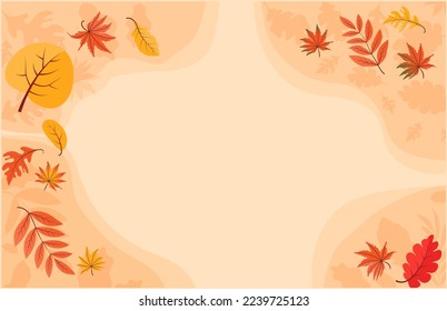 Colorful Autumn fall leaves floral background illustration