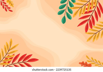 Colorful Autumn fall leaves floral background illustration