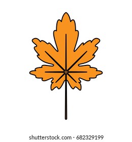 Colorful autumn leaf. Colorful autumn leaf isolated on white background. Orange, dry, leaf symbol. Autumn leaf icon