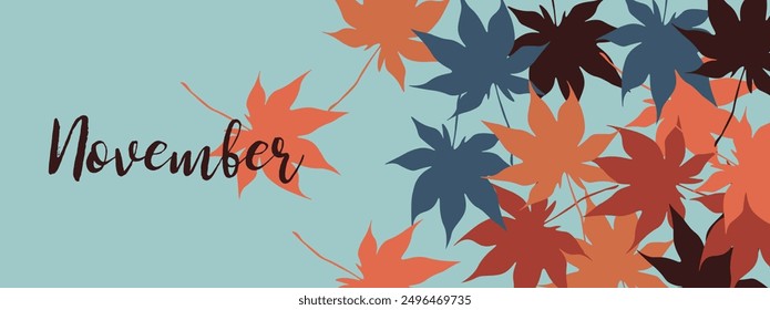 Patrón de hojas de otoño colorido: una ilustración decorativa con varias hojas de otoño en tonos cálidos, destacando la belleza de la temporada de otoño con Elementos artísticos y estacionales