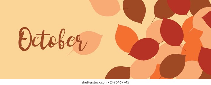 Patrón de hojas de otoño colorido: una ilustración decorativa con varias hojas de otoño en tonos cálidos, destacando la belleza de la temporada de otoño con Elementos artísticos y estacionales