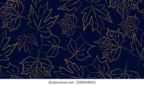 Colorful Autumn Leaf Pattern – A Decorative Illustration Featuring Various Fall Leaves in Warm Tones, Highlighting the Beauty of the Fall Season with Artistic and Seasonal Elements