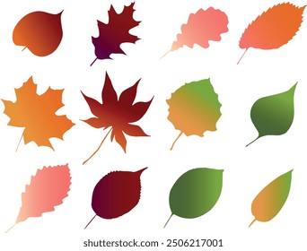 Patrón de hojas de otoño colorido: una ilustración decorativa con varias hojas de otoño en tonos cálidos, destacando la belleza de la temporada de otoño con Elementos artísticos y estacionales