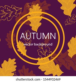 Colorful autumn leaves falling and spinning. Vector background