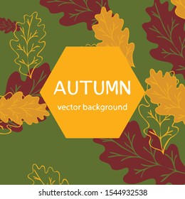 Colorful autumn leaves falling and spinning. Vector background