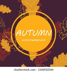Colorful autumn leaves falling and spinning. Vector background