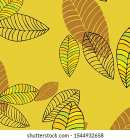 Colorful autumn leaves falling and spinning. Vector background