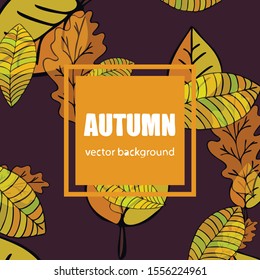 Colorful autumn leaves falling and spinning. Vector background.