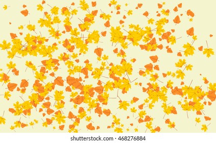 Colorful autumn leaves frame. Autumn background. Vector illustration.