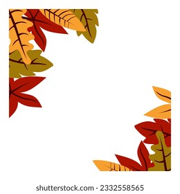colorful autumn leaves frame border for decoration poster and invitation