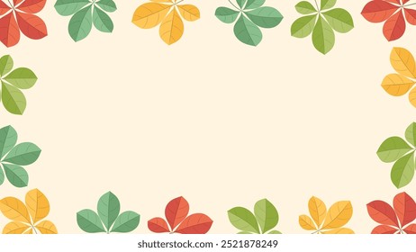 Colorful autumn leaves frame. Autumn leaves collection.
