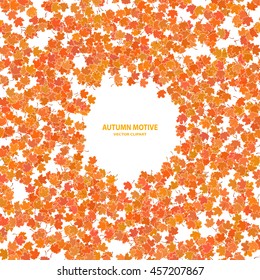 Colorful autumn leaves frame. Vector illustration.