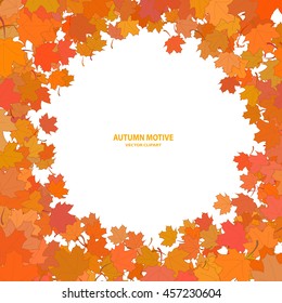 Colorful autumn leaves frame. Vector illustration.